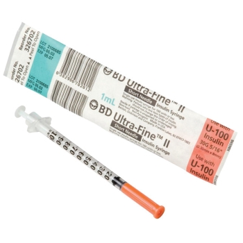 Insulin Syringes 1ml with 29g x 1/2" Ultra-Fine Needles